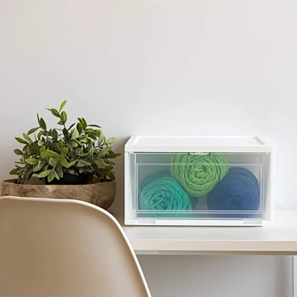Shoe Storage Box Wide White Front Entry